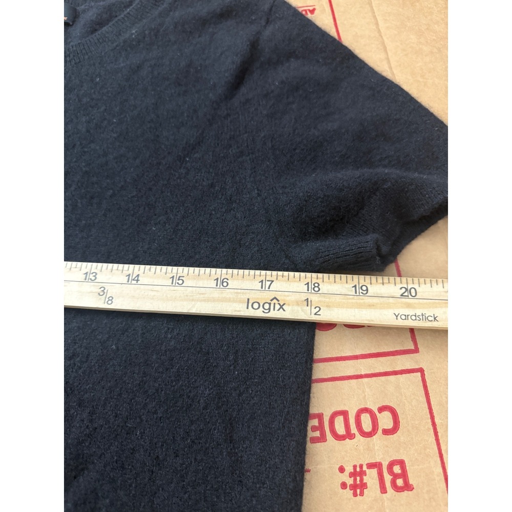 Quince Mongolian Cashmere Short Sleeve Crewneck Sweater Black Large STIEC01 - Picture 4 of 6